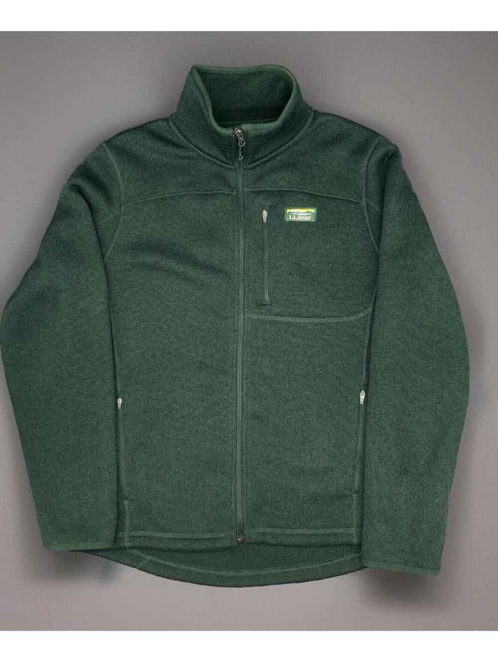 L.L. Bean Forest Green Sweater Fleece Full-Zip Mens Size L
